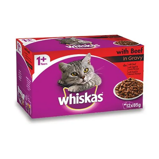 Whiskas Wet Favourites With Beef Mvms 85G 1X12Pk