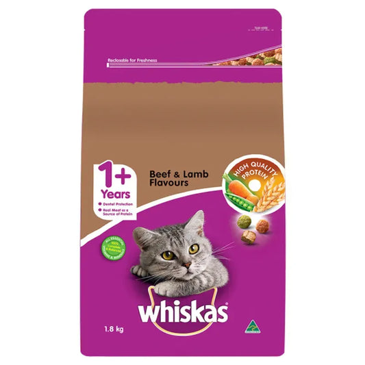 Whiskas Dry Adult Beef And Lamb 1.8Kg