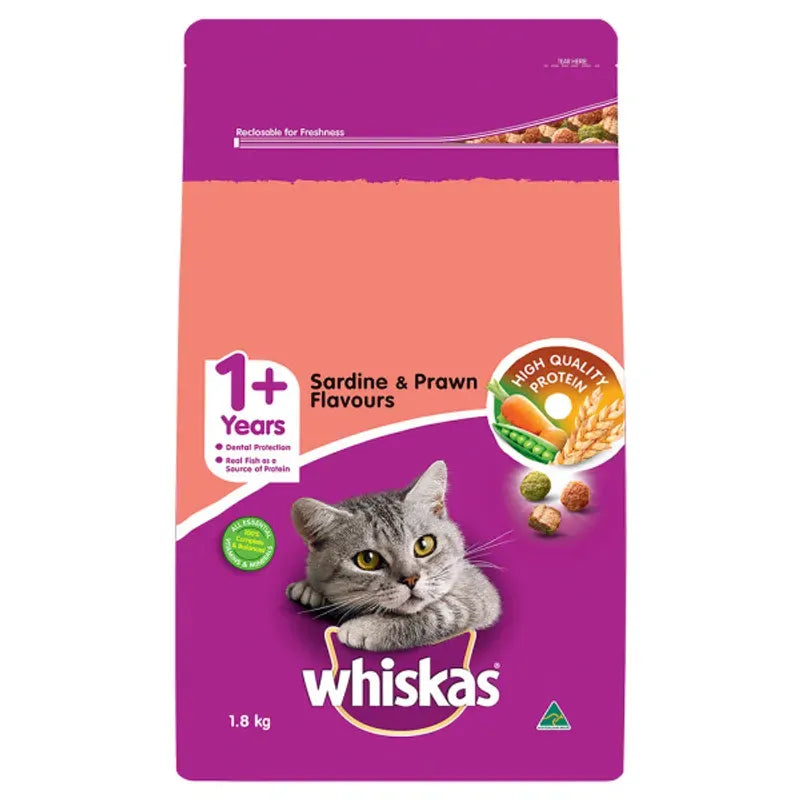 Whiskas Dry Adult Sardine And Prawn 1.8Kg