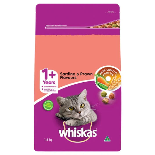 Whiskas Dry Adult Sardine And Prawn 1.8Kg