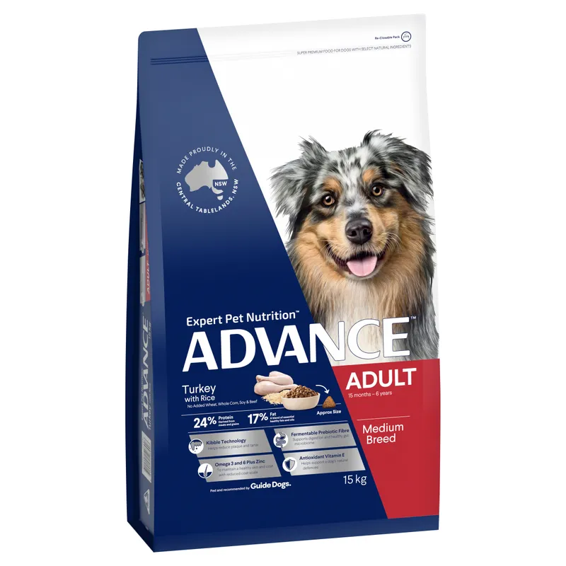 Advance Dog Adult Medium Breed Turkey Rice 15Kg