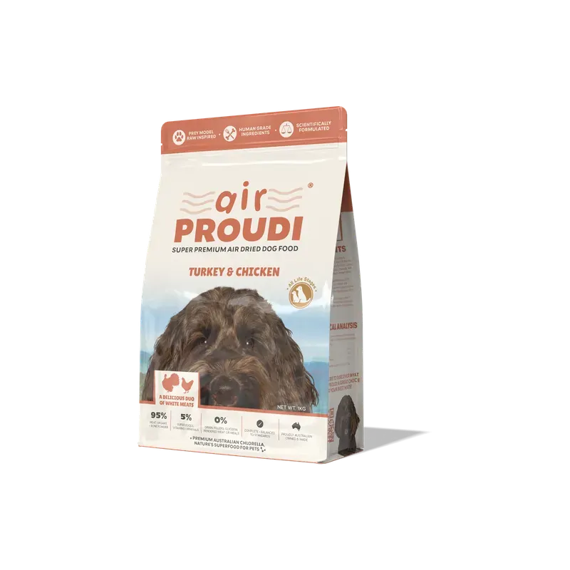 Airproudi Premium Air-Dried Dog Food Turkey & Chicken 1Kg