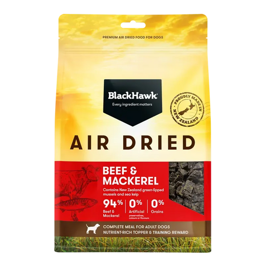 Black Hawk Air Dried Beef and Mackerel Dog Food 450g