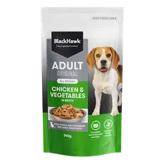 Black Hawk Original Adult Chicken and Vegetables Wet Dog Food 140g x 10 Pack