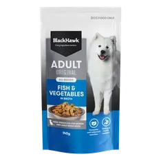 Black Hawk Original Adult Fish and Vegetables Wet Dog Food 140g x 10 Pack