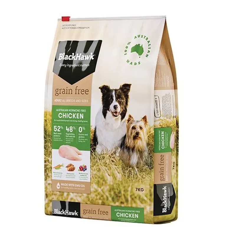 Black Hawk Grain Free Adult Chicken Dry Dog Food 7kg