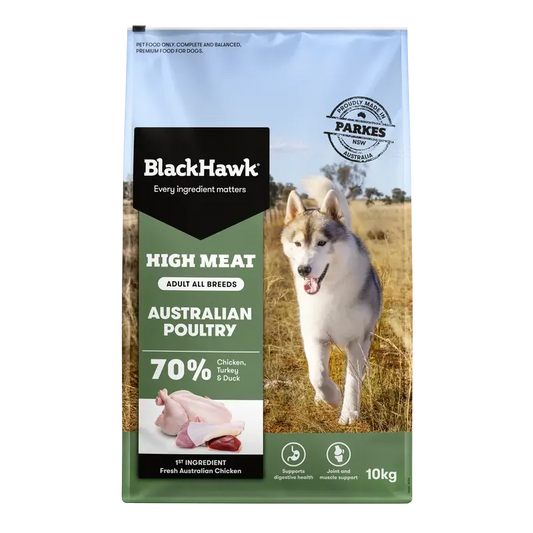 Black Hawk High Meat Australian Poultry Dry Dog Food 10kg