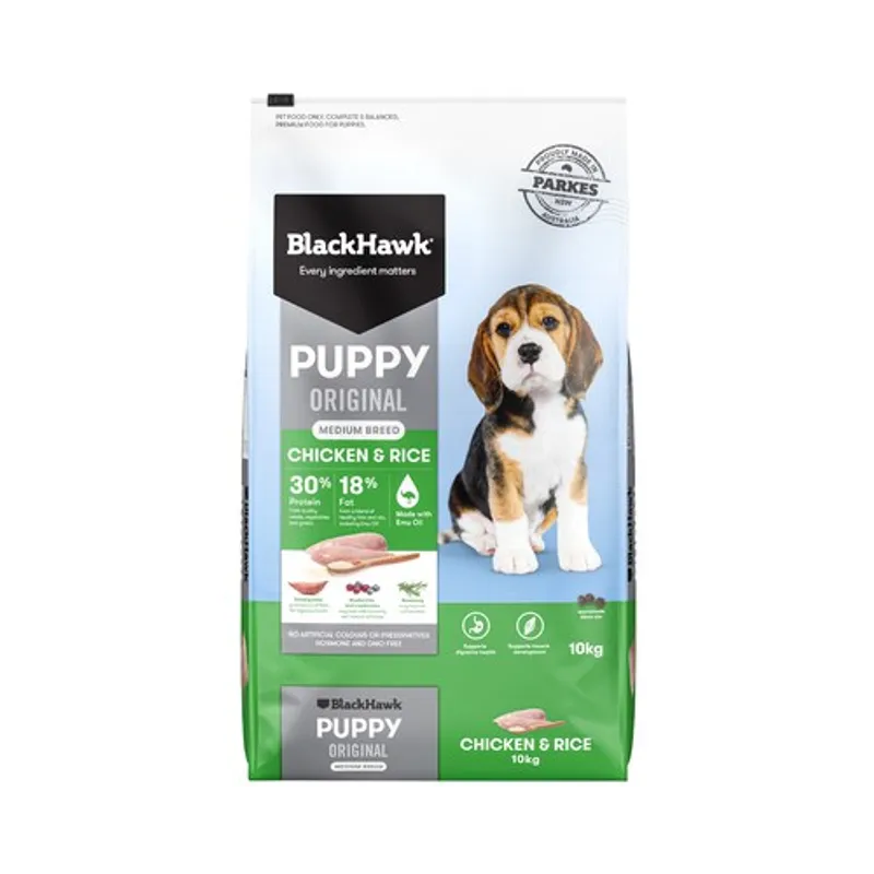 Black Hawk Puppy Medium Breed Chicken & Rice 10Kg