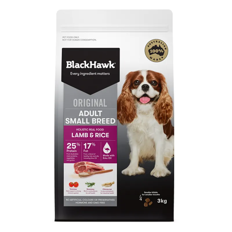 Black Hawk Original Small Breed Lamb and Rice Dry Dog Food 3kg