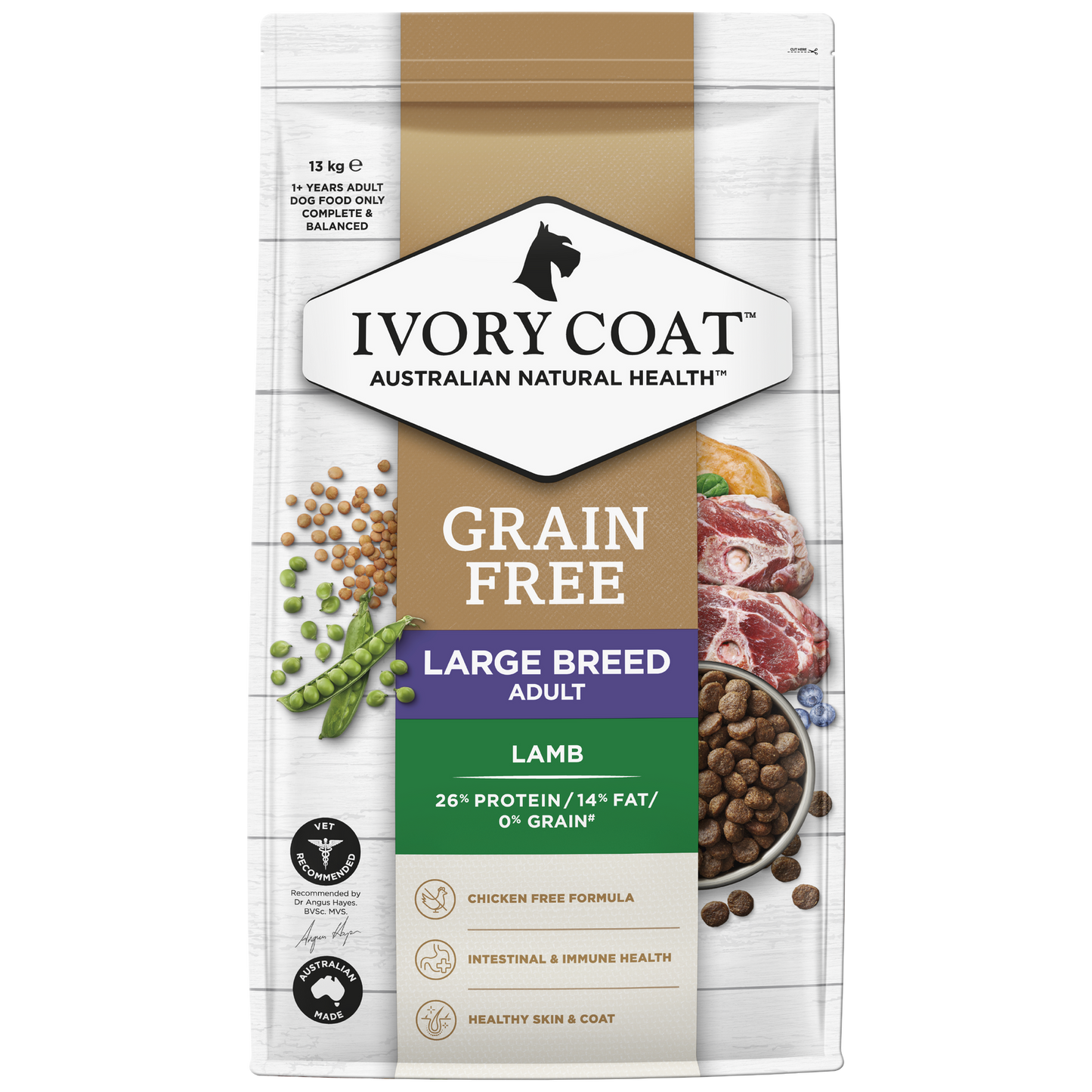 Ivory Coat Gf Adult Lg Breed Lamb & Coconut Oil 13Kg