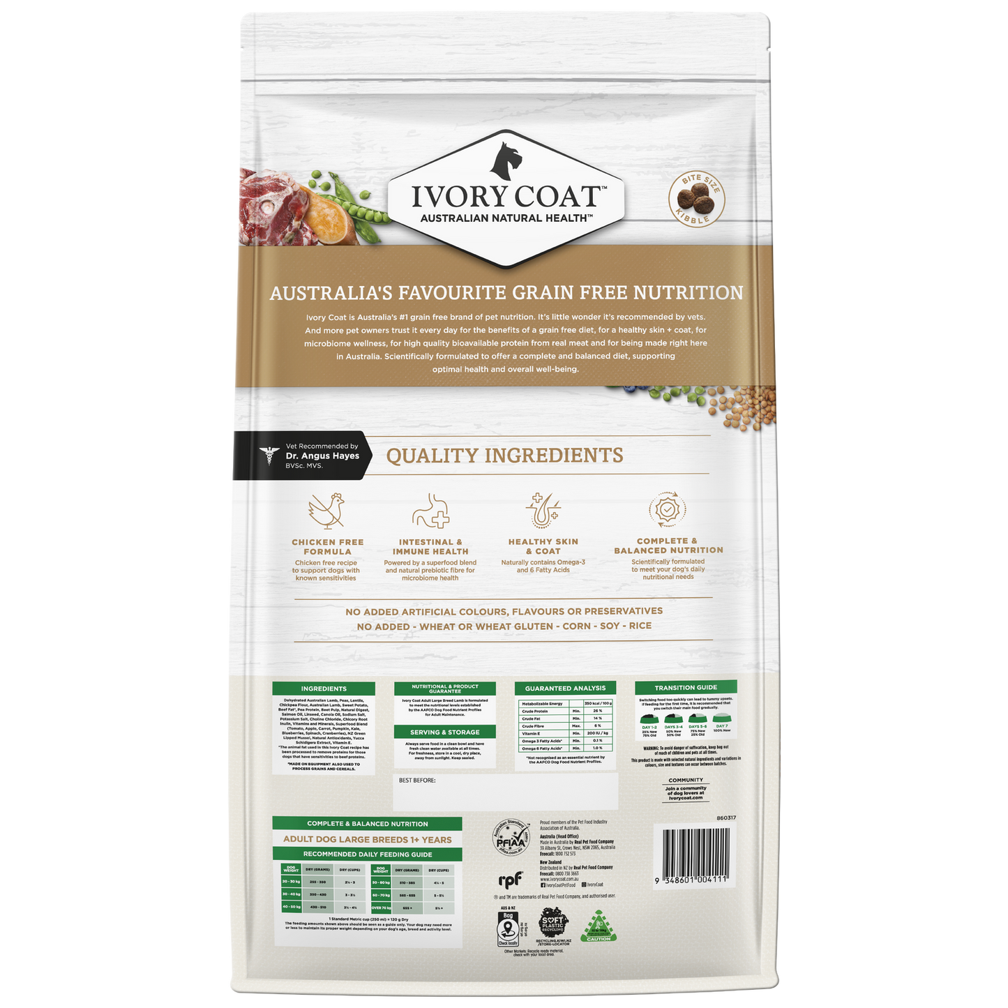 Ivory Coat Gf Adult Lg Breed Lamb & Coconut Oil 13Kg
