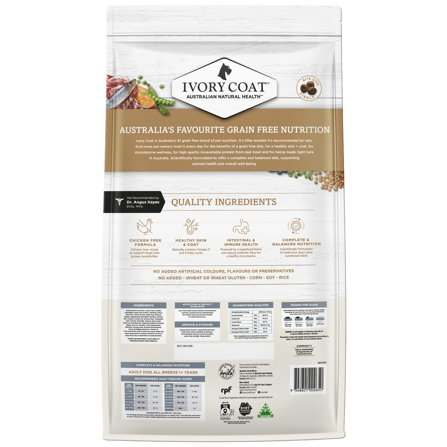 Ivory Coat Gf Lamb And Sardine 13Kg