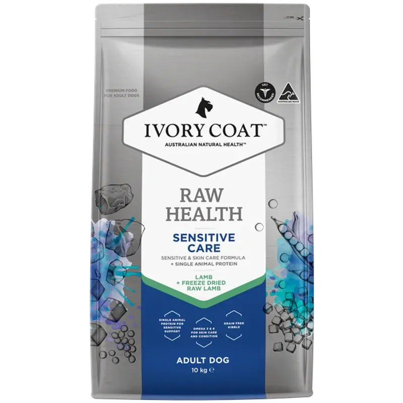 Ivory Coat Raw Health Sensitive Care Adult Dog Food Lamb 10kg