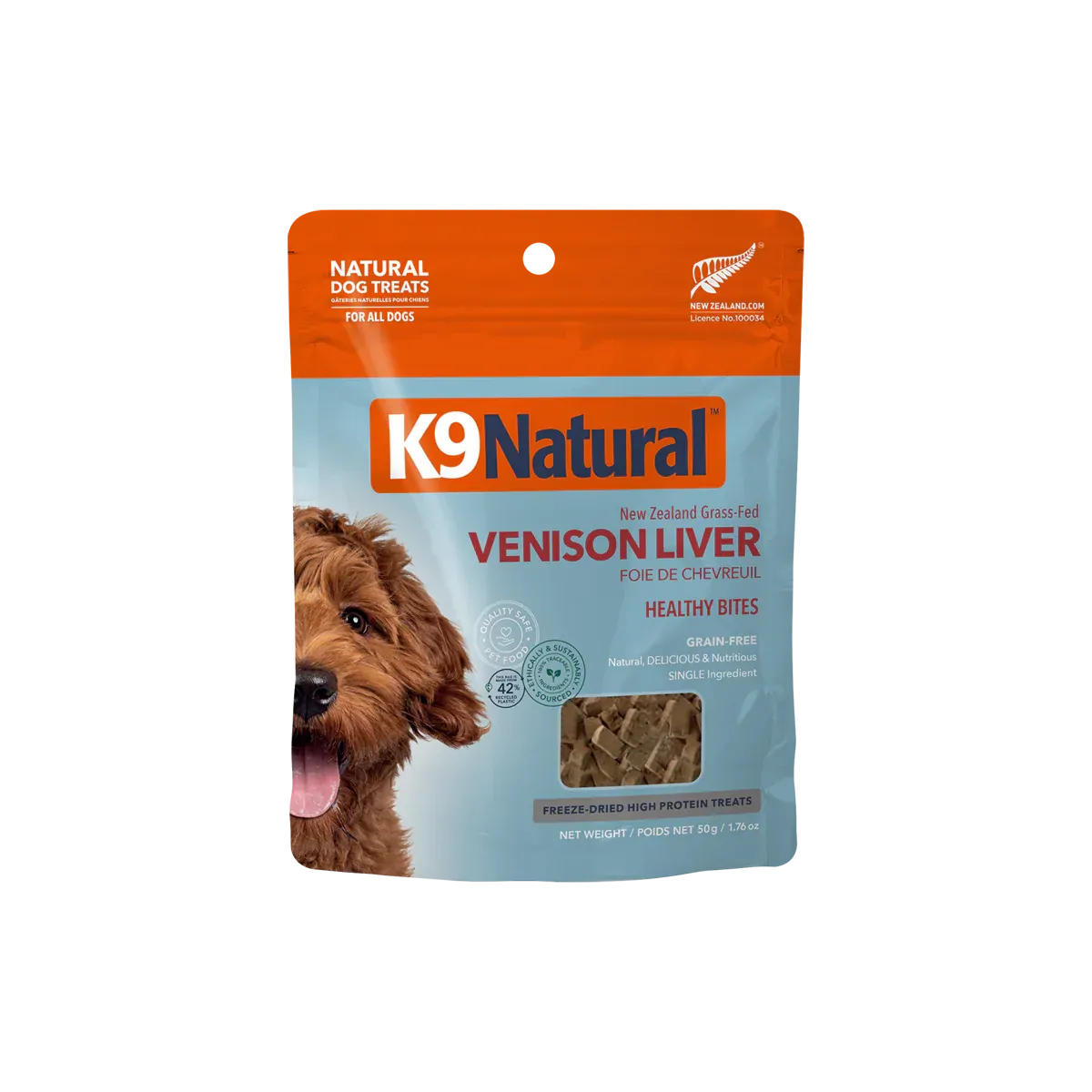 K9 Natural Freeze Dried Venison Liver Healthy Bites Dog Treats 50g