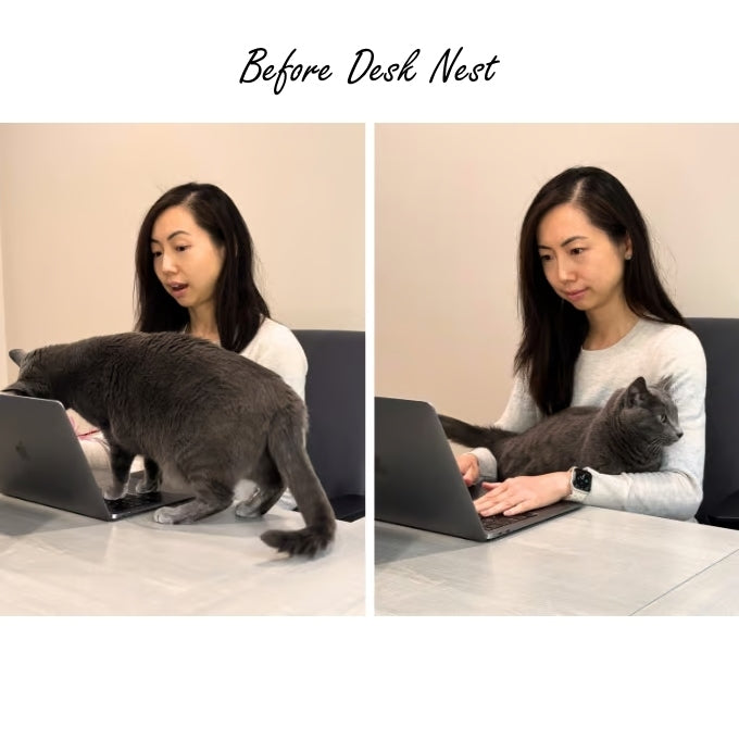 Desk Nest Desk-Mounted Cat Bed Walnut
