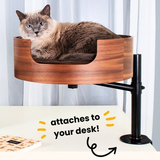 Desk Nest Cat Bed - The Purrfect Cat Bed for Your Desk - White Oak