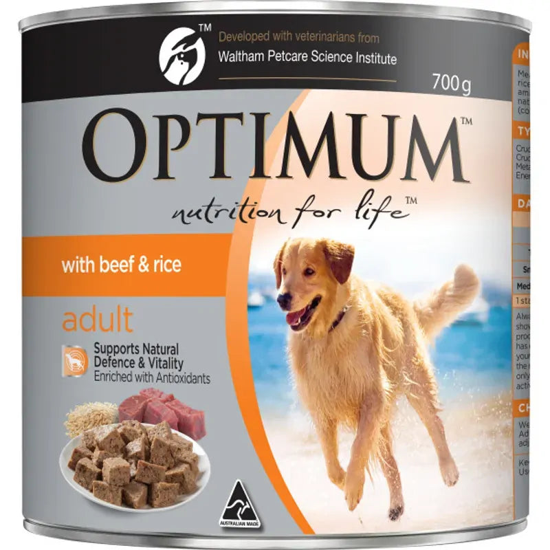 Optimum Dog Wet Adult Beef Egg Rice 700G 12Pk(Om12)