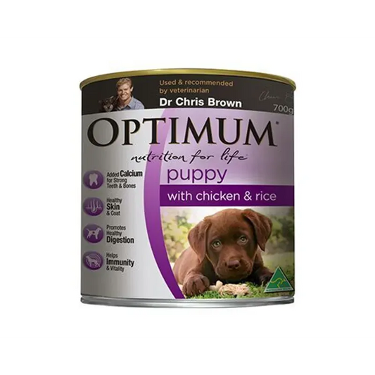 Optimum Dog Wet Puppy Chicken Rice 700G 12Pk(Om12)