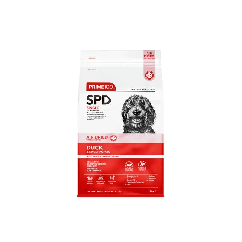 Prime100 SPD Air Dried Duck and Sweet Potato Dog Food 120g