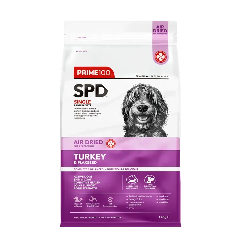 Prime 100 Spd Turkey & Flaxseed Air Dried 120G