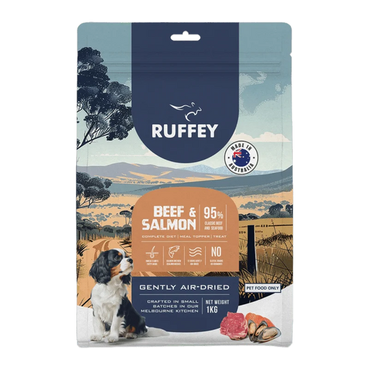Ruffey Air Dried Dog Food Beef & Salmon 1kg