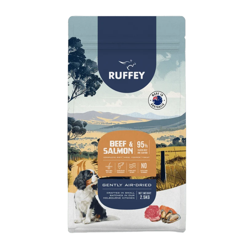 Ruffey Air Dried Dog Food Beef & Salmon 2.5kg