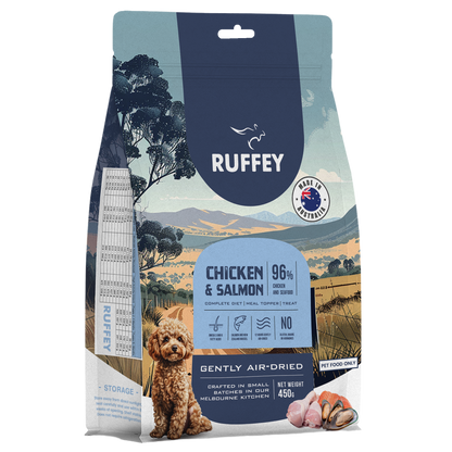 Ruffey Air Dried Dog Food Chicken & Salmon 450g