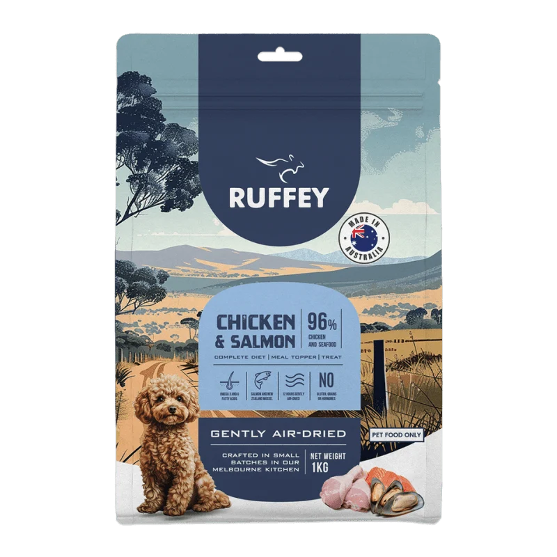 Ruffey Air Dried Dog Food Chicken & Salmon 1kg
