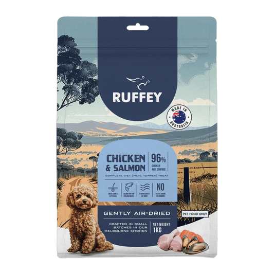 Ruffey Air Dried Dog Food Chicken & Salmon 1kg