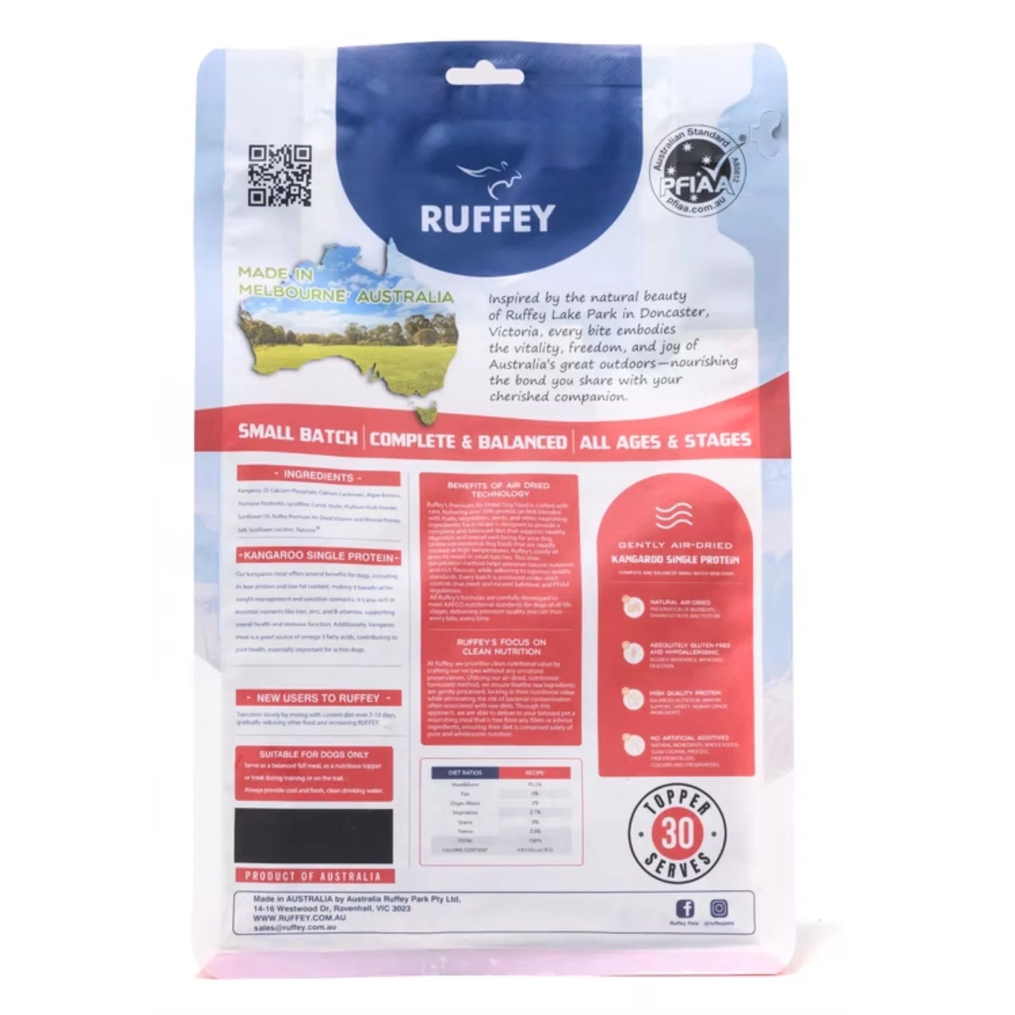 Ruffey Air Dried Dog Food Kangaroo 450g