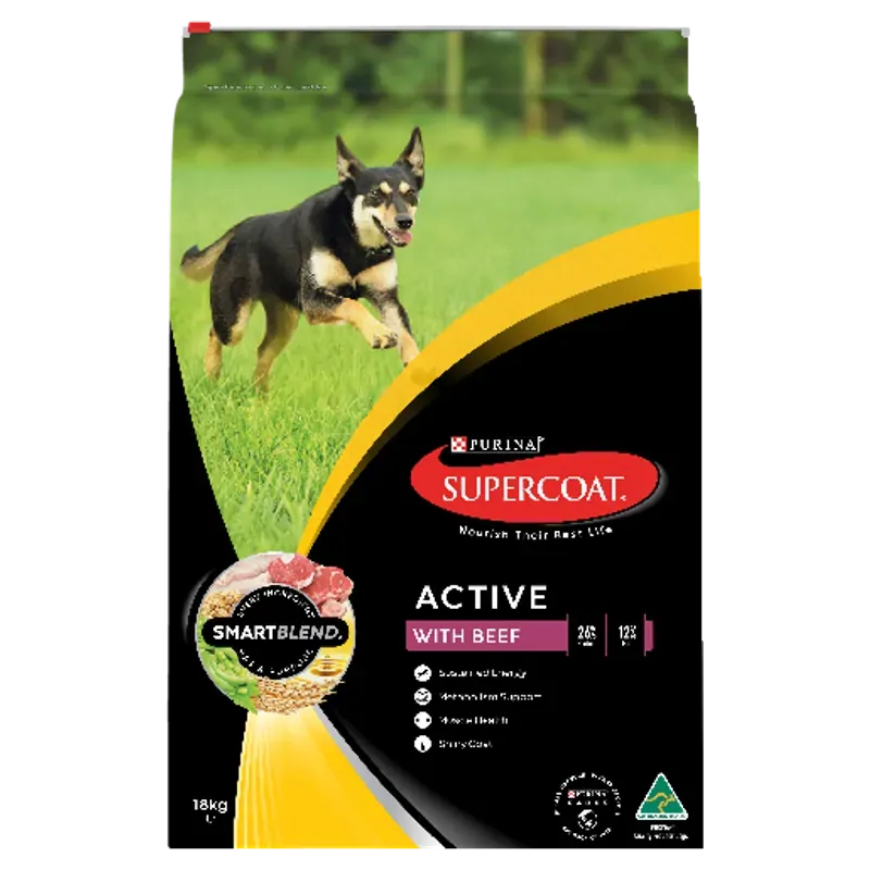 Supercoat Adult Active Beef 18Kg