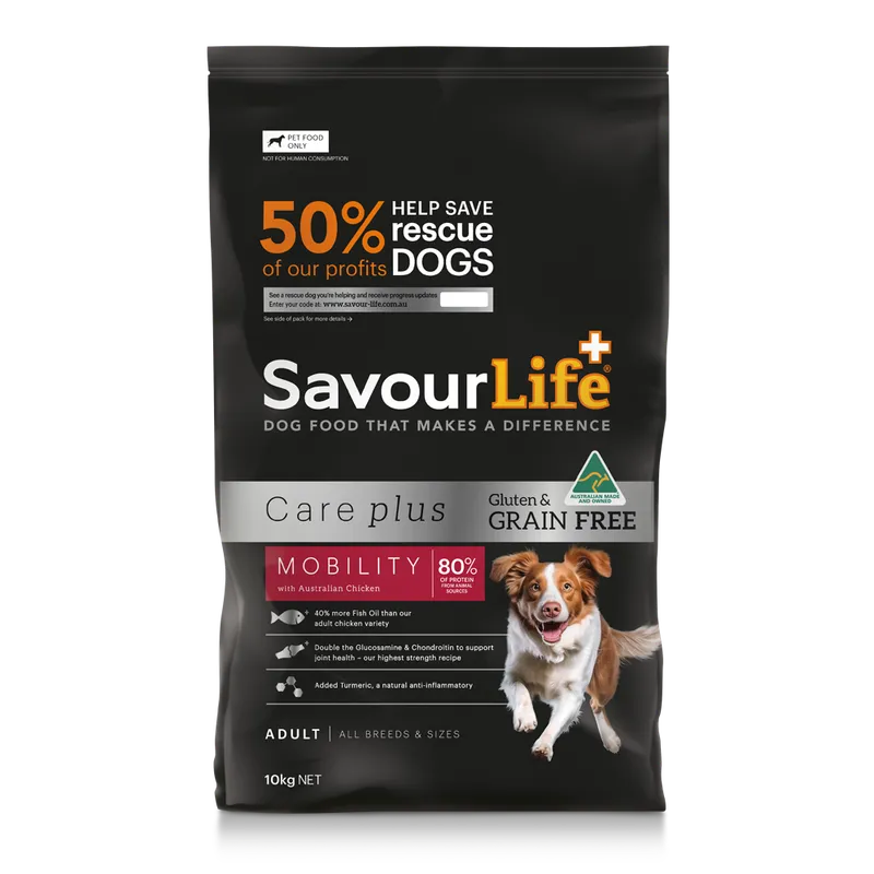 SavourLife Grain Free Care Plus Adult Mobility Chicken Dry Dog Food 10kg