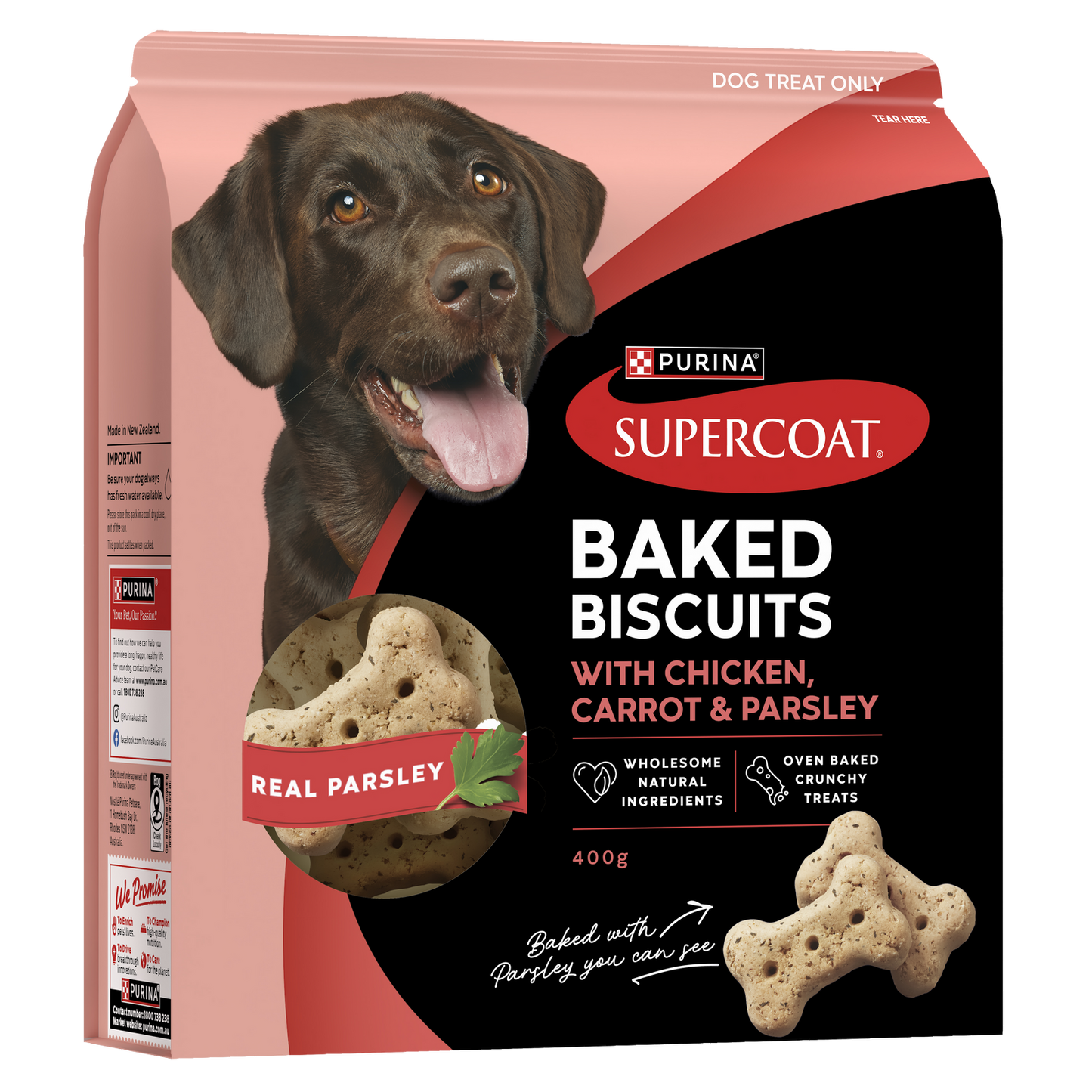 SUPERCOAT BAKED BISCUITS CHICKEN CARROT PARSLEY 400G