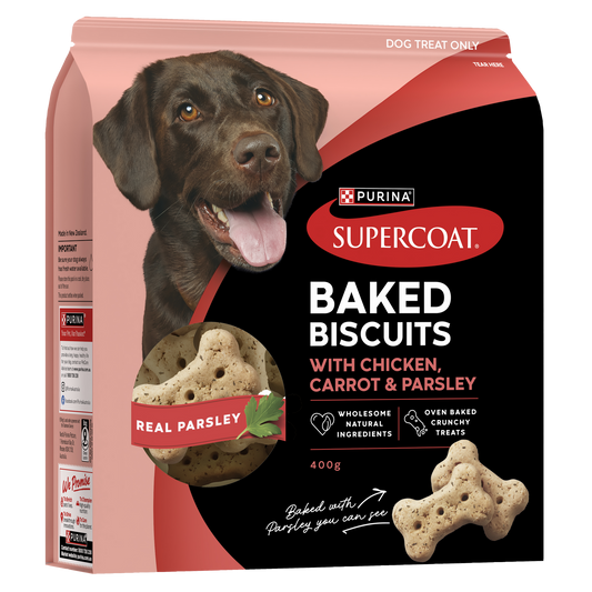 SUPERCOAT BAKED BISCUITS CHICKEN CARROT PARSLEY 400G
