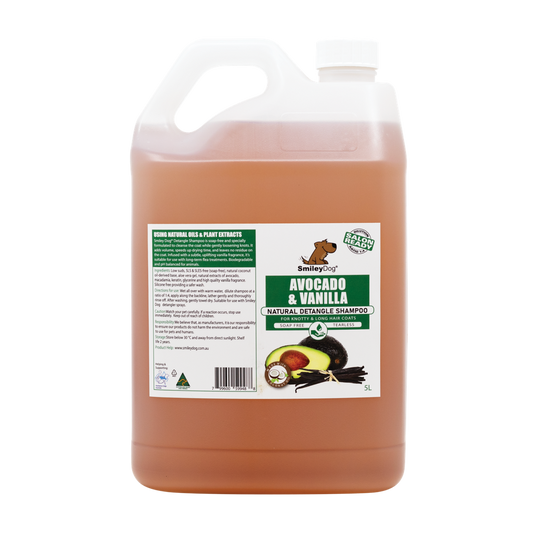 Smiley Dog 2 In 1 - Avocado & Vanilla Shampoo De-Tangler 5L