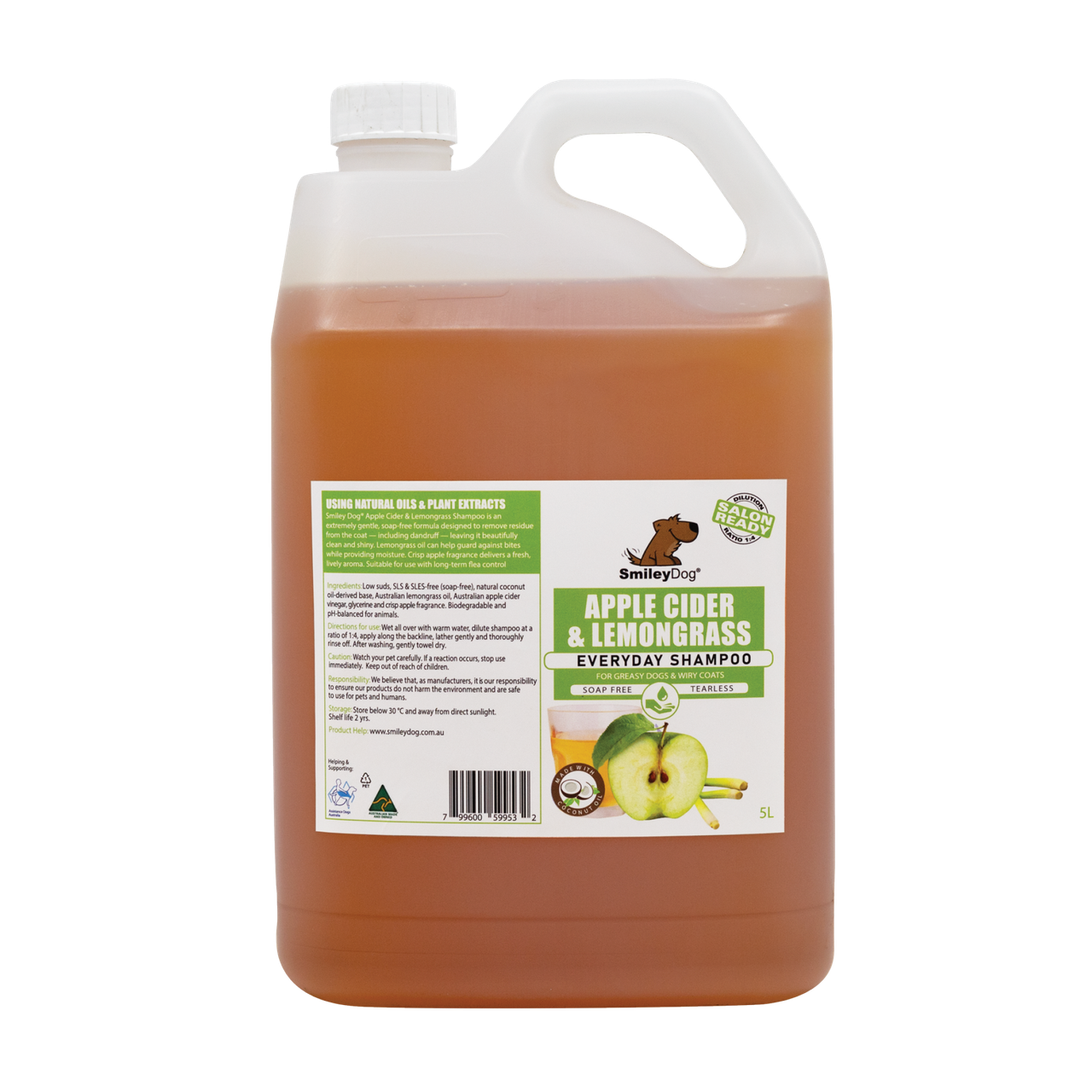 Smiley Dog Apple Cider & Lemongrass Shampoo 5L