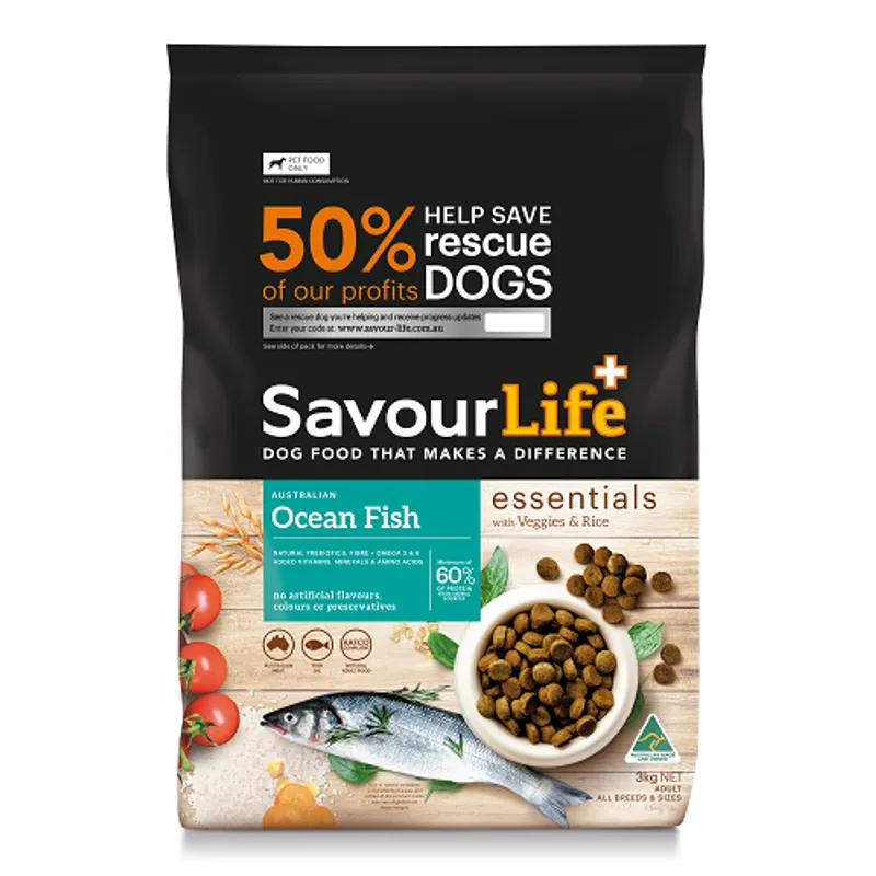 SavourLife Essentials Adult Ocean Fish Dry Dog Food 3kg