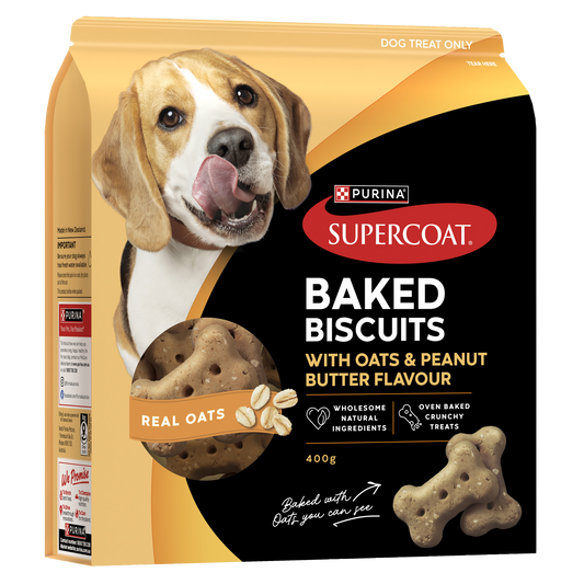 Supercoat Baked Biscuits Peanut Butter & Oats 400g