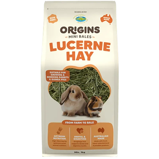 Vetafarm Origins Mini Bale Lucerne Hay 1Kg