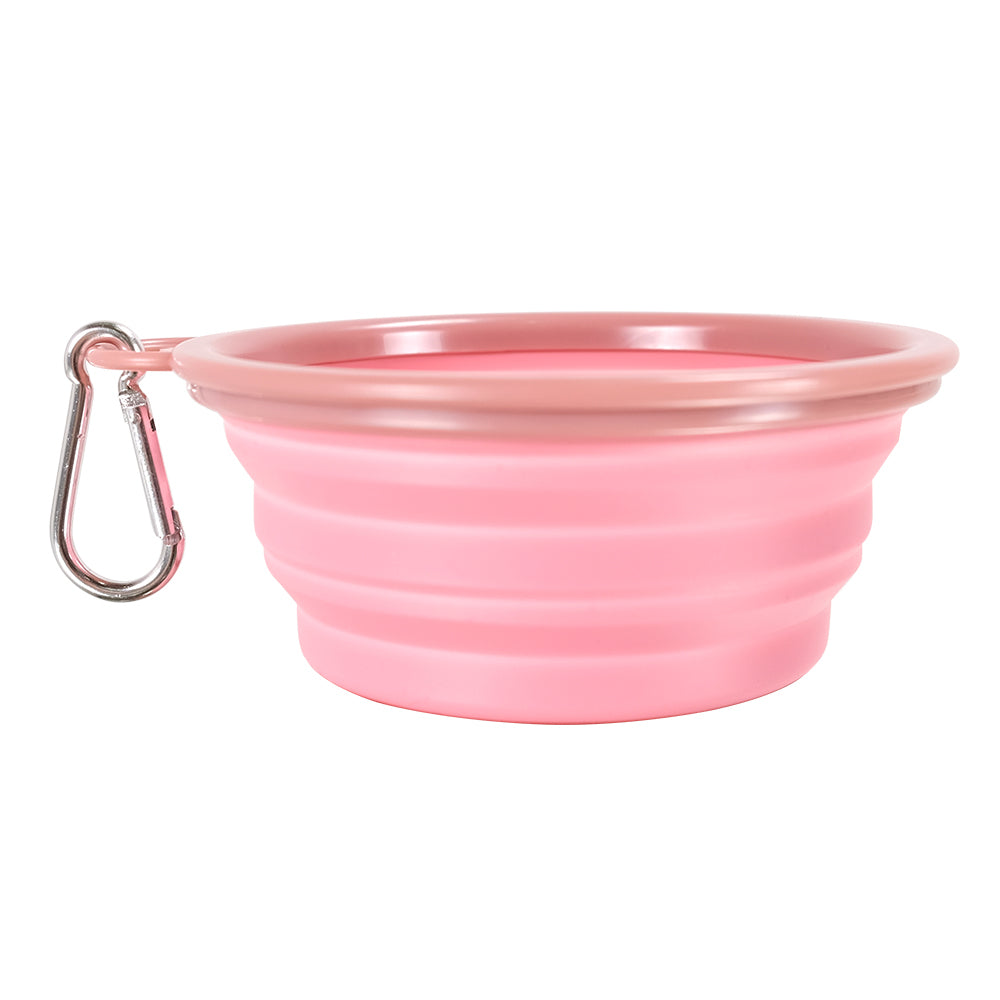 Quick Bite Collapsible Travel Pet Bowl ??????????? Pink by Ibiyaya