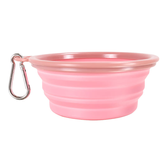 Quick Bite Collapsible Travel Pet Bowl ??????????? Pink by Ibiyaya