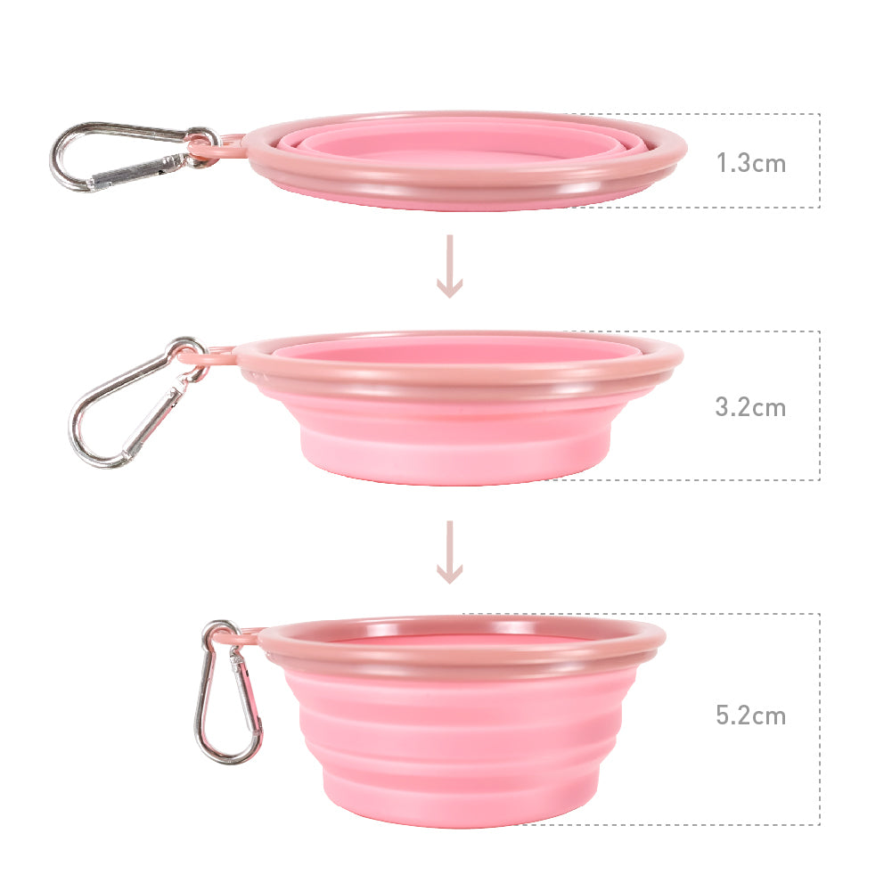 Quick Bite Collapsible Travel Pet Bowl ??????????? Pink by Ibiyaya
