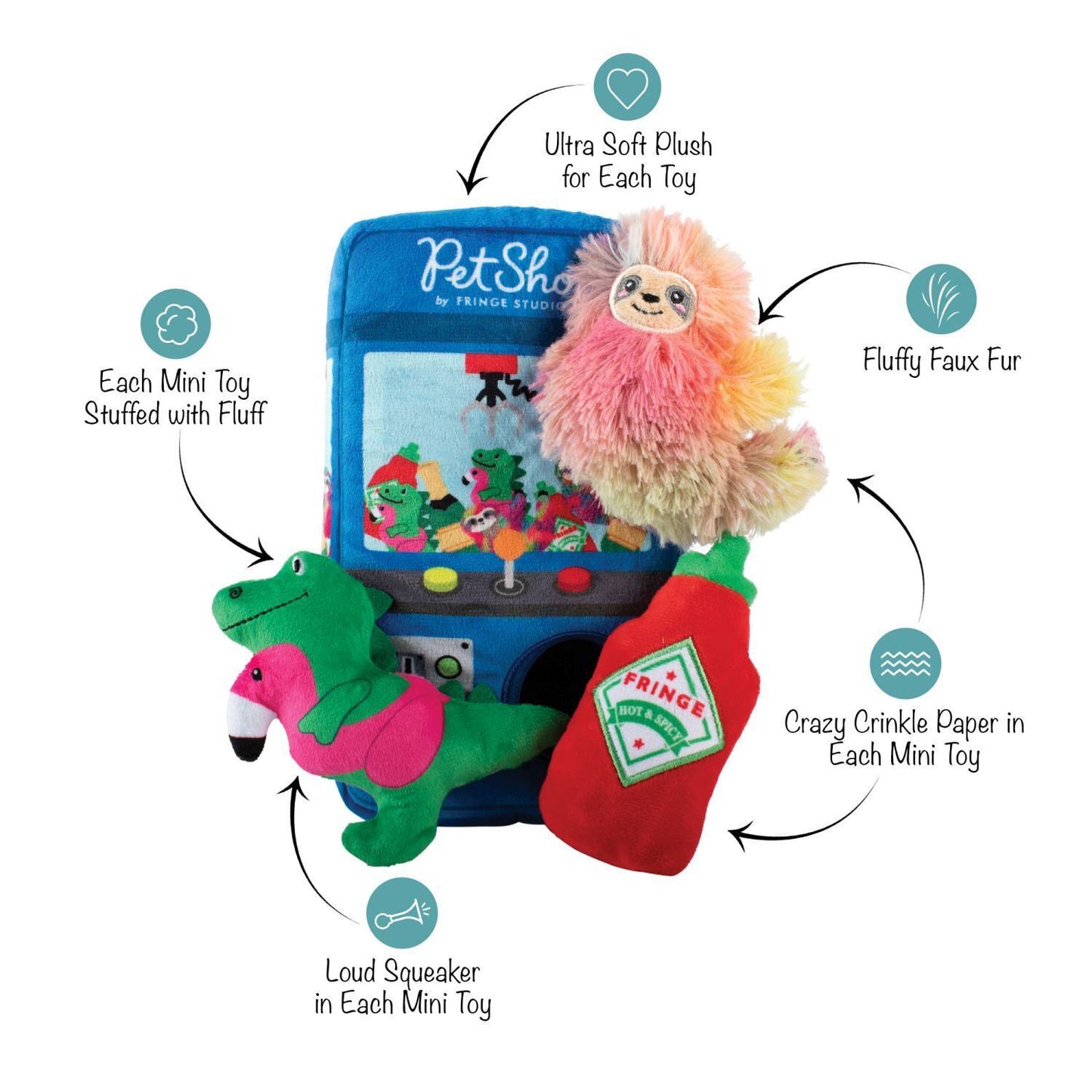 Fringe Studio Ready Set Claw Machine Hide & Seek Burrow Dog Toy