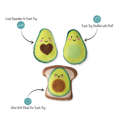 Fringe Studio Avocado on Toast 3-piece Small Dog Toys