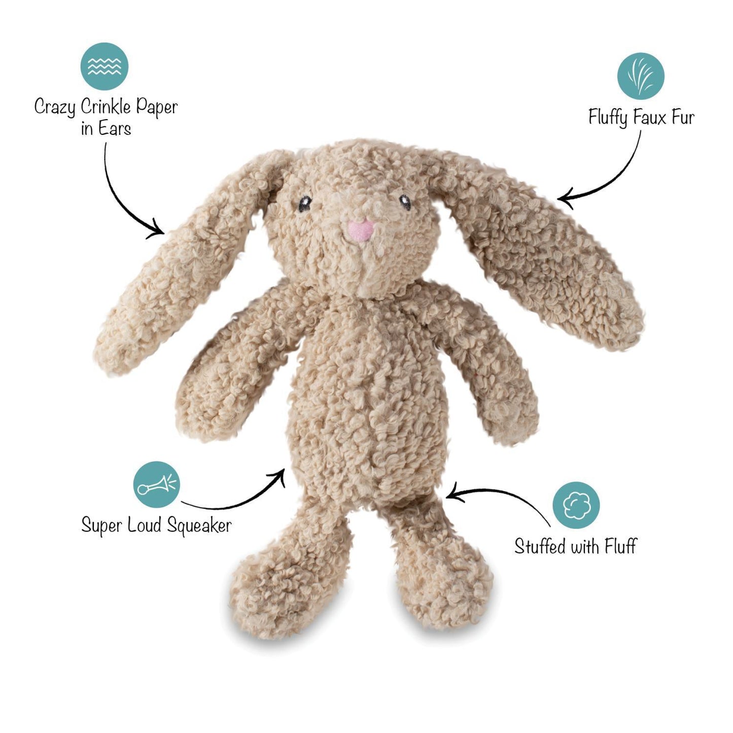 Fringe Studio Bunny Love Soft Plush Dog Toy