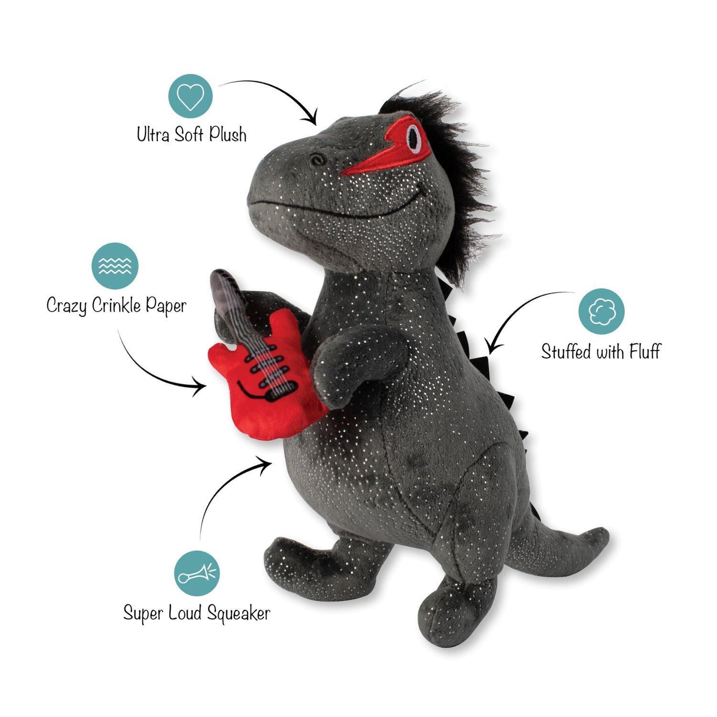 Fringe Studio Rocker Rex Dinosaur Plush Dog Toy - Extra Large