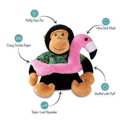 Fringe Studio Gregory The Gorilla with Floatie Plush Squeaker Dog Toy - Extra Large