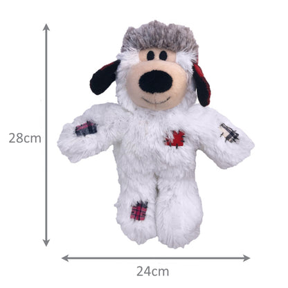 KONG Christmas Holiday Wild Knots Bear - Snuggle Plush Dog Toy - Med/Lge x 3 Pack