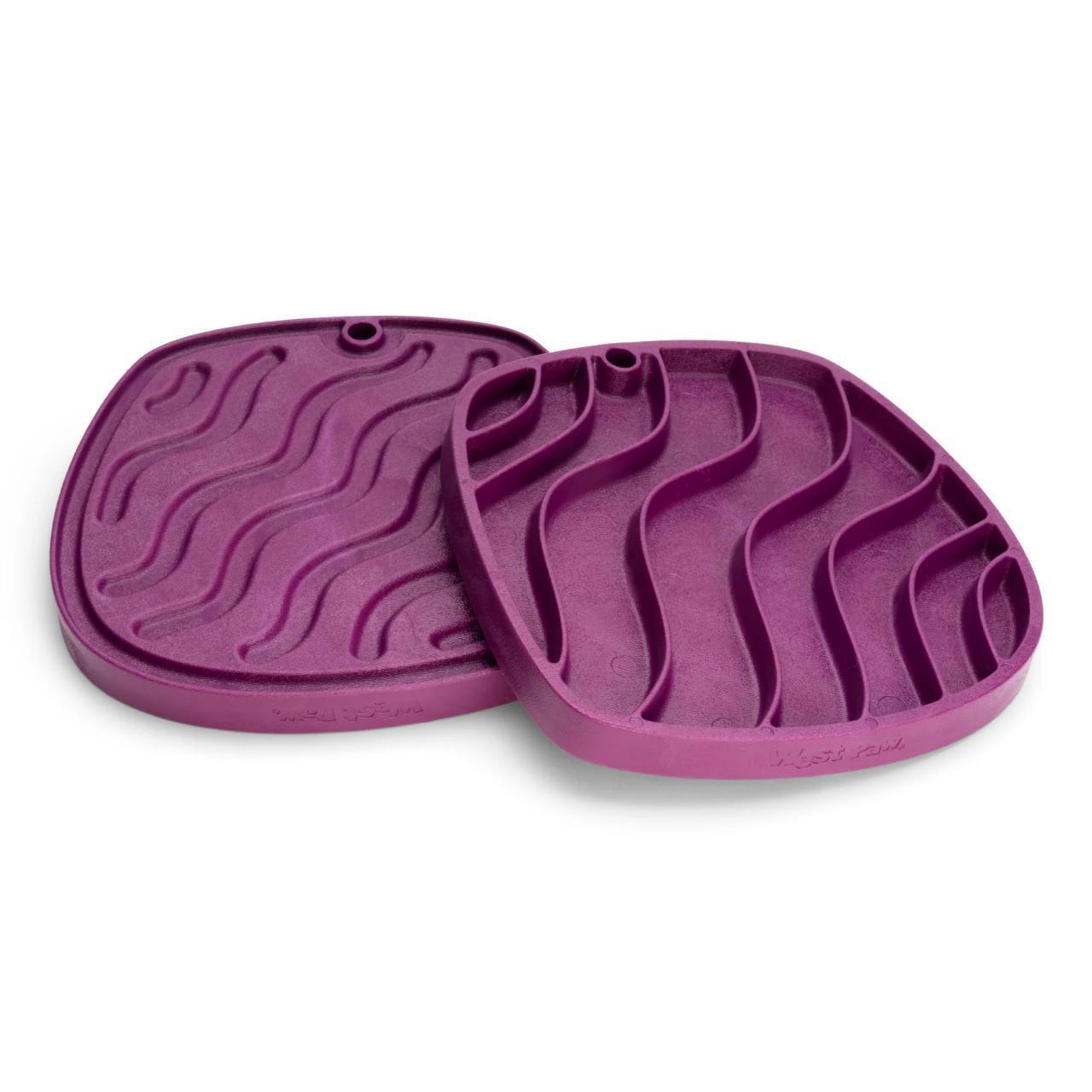 West Paw Feast Lick Mat Slow Feeder for Dogs - Waves Tropic Red