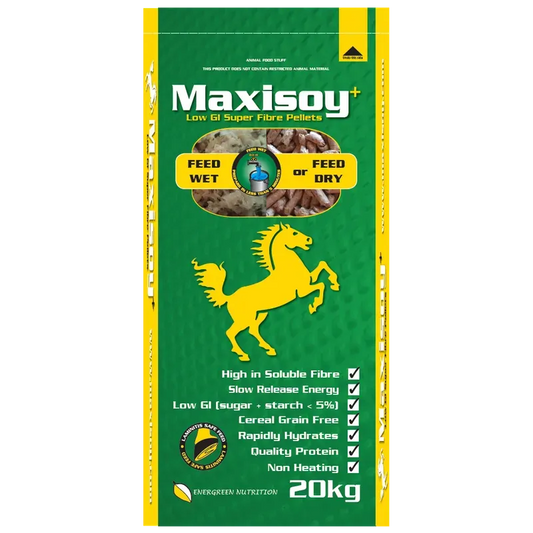 Maxisoy Low GI Super Fibre Soy Hull Pellets for Horses 20kg